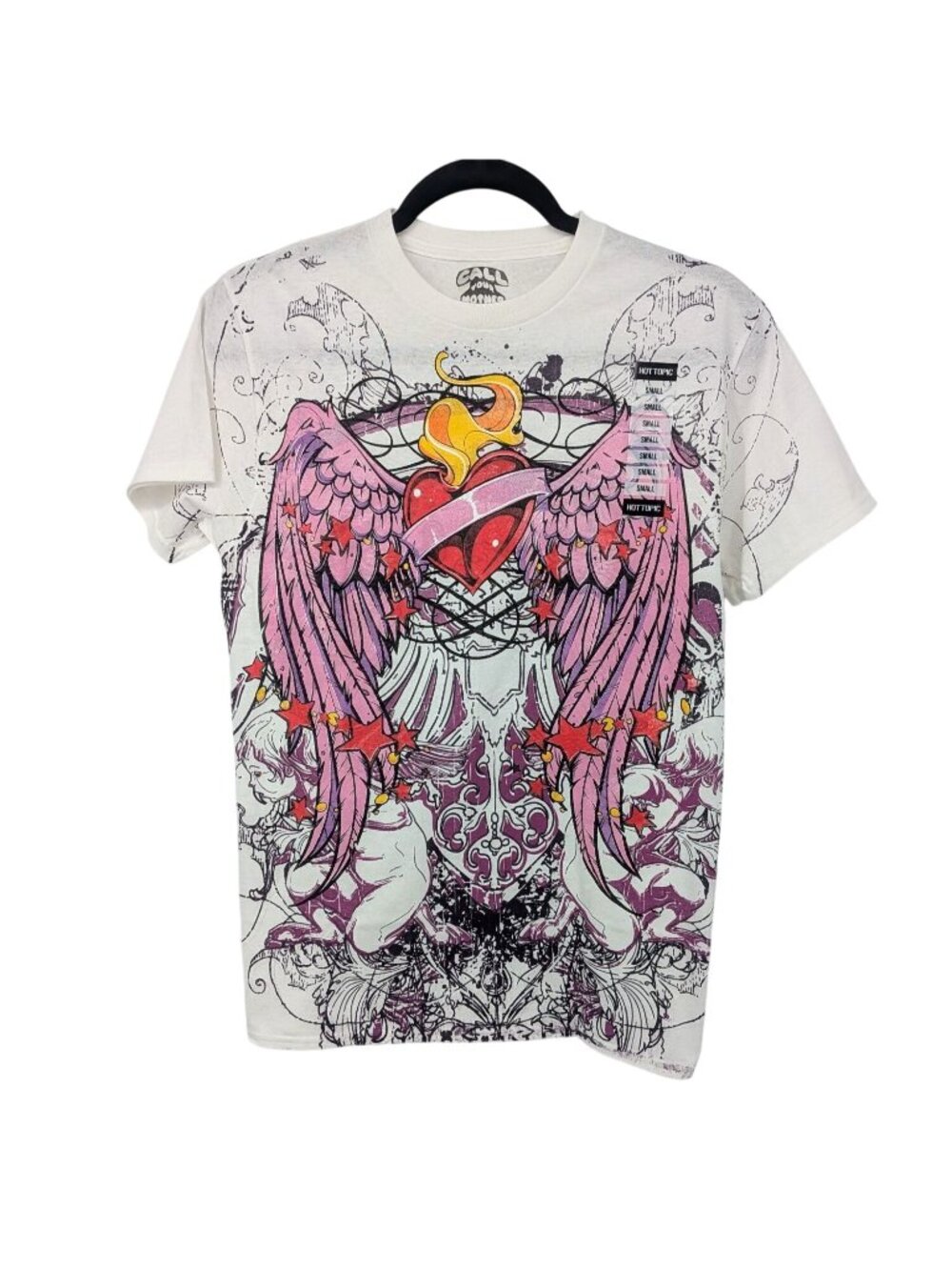 Call‎ Your Mother Graphic T Shirt Winged Heart Angel Fairy Y2K Streetwear Small
